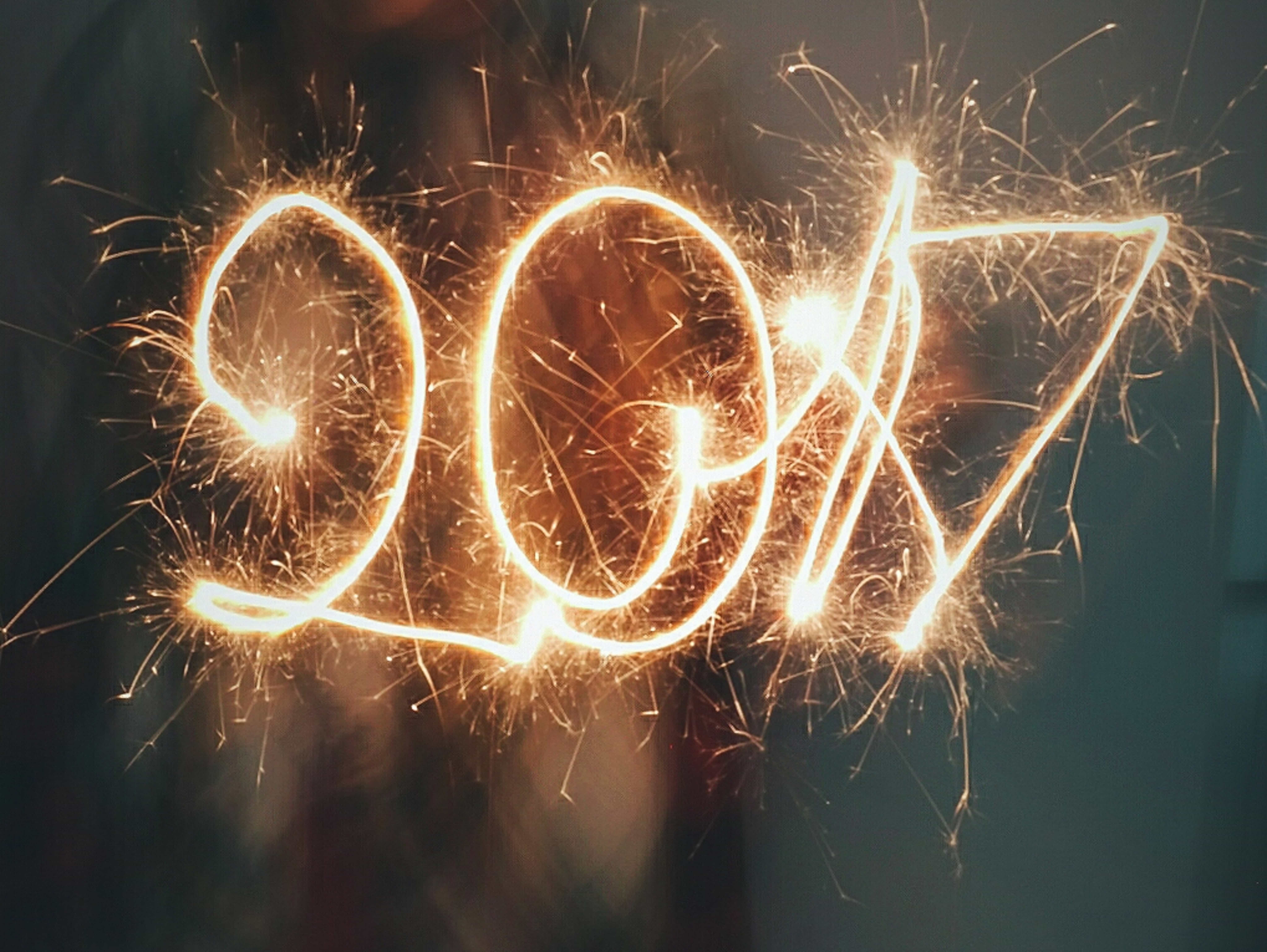 2017 drawn out with sparklers