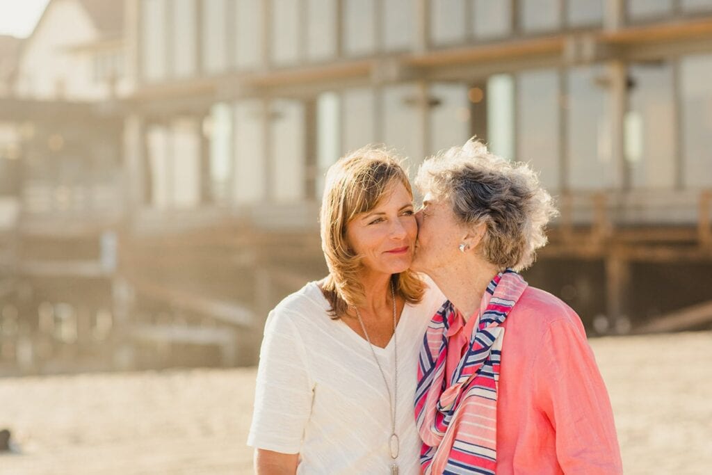 mother and daughter on a beach