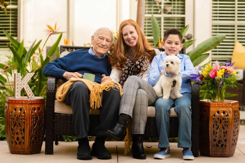 grandfather with daughter and grandson