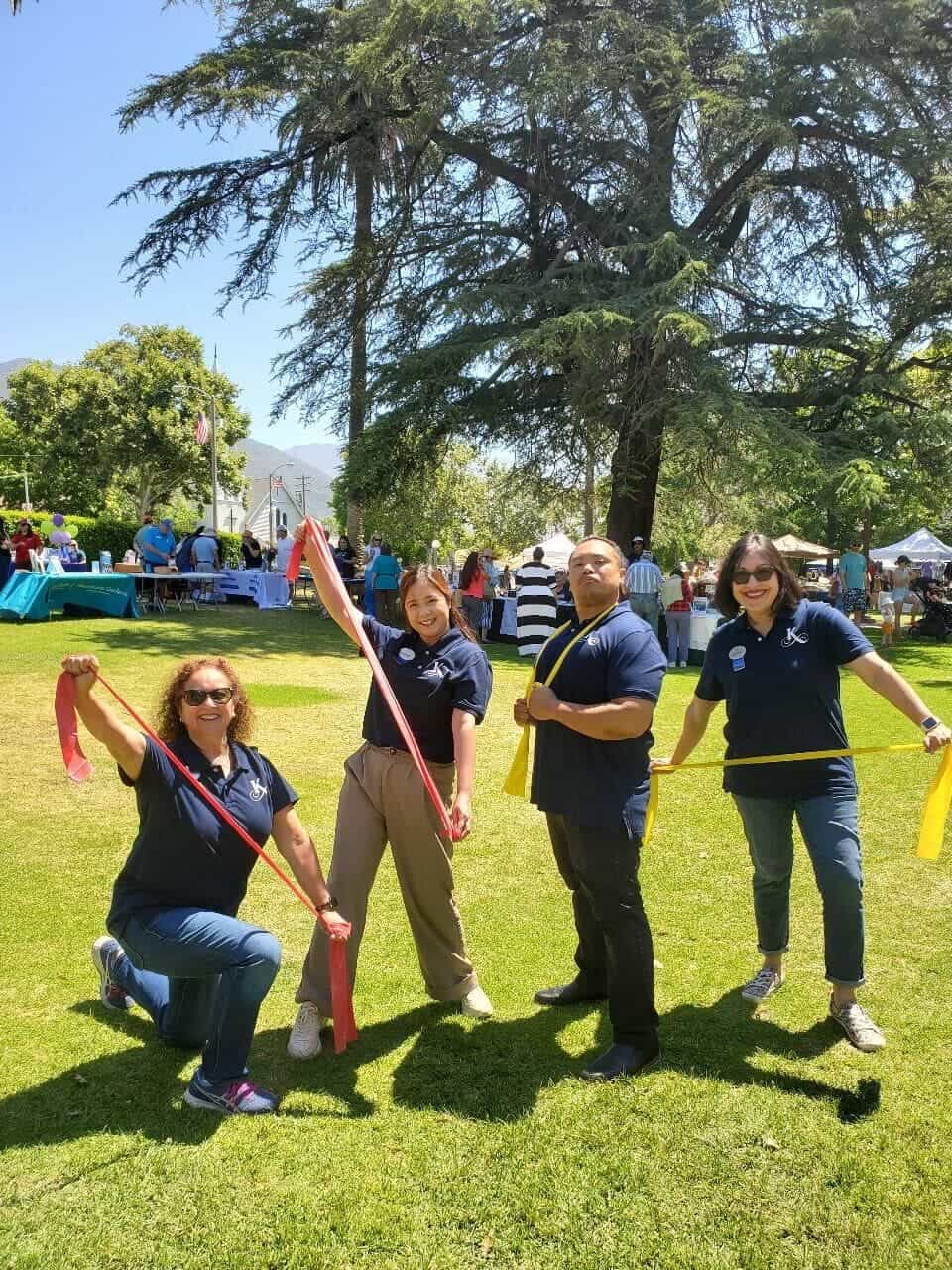 team members at a community event