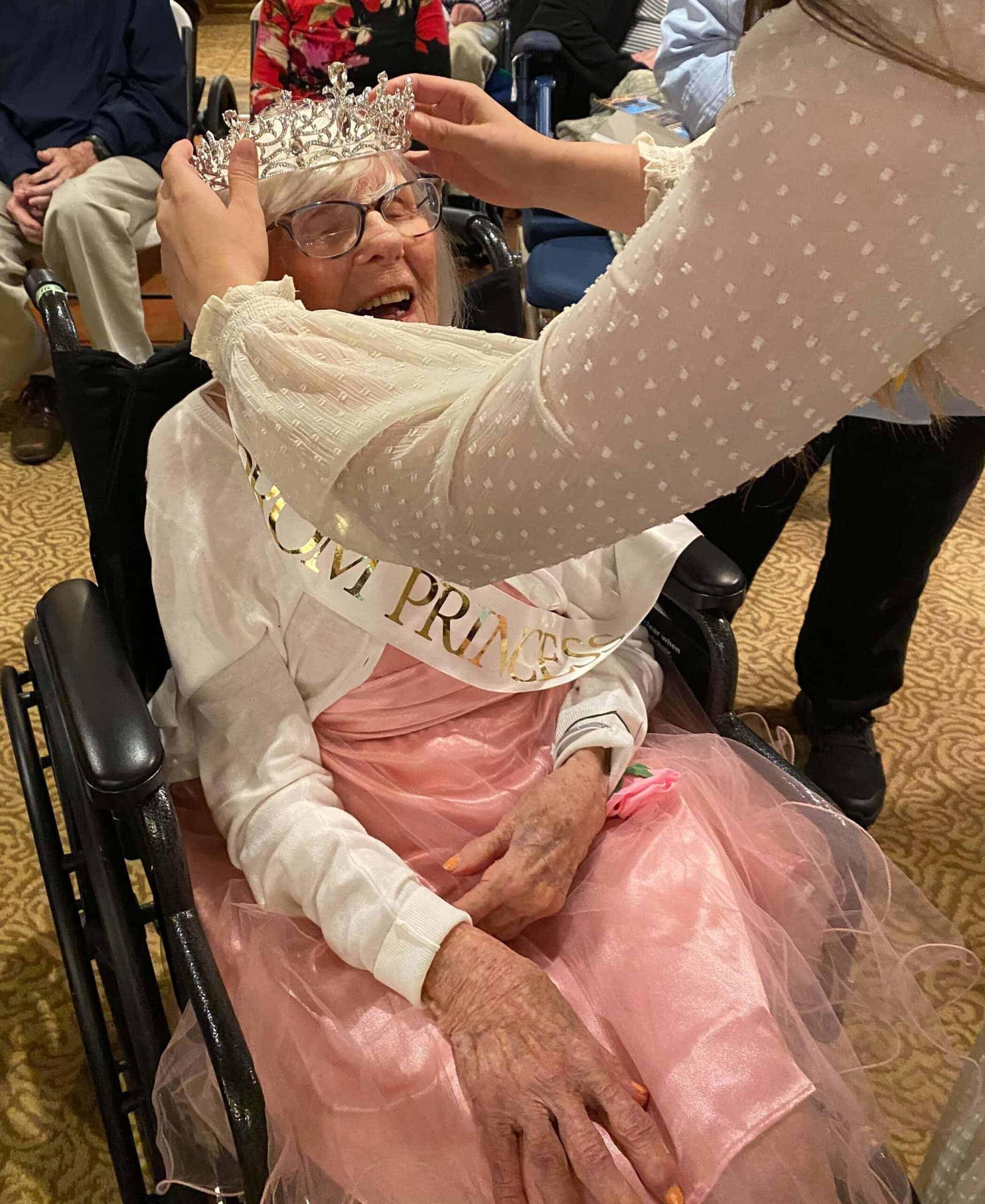 resident being crowned prom princess