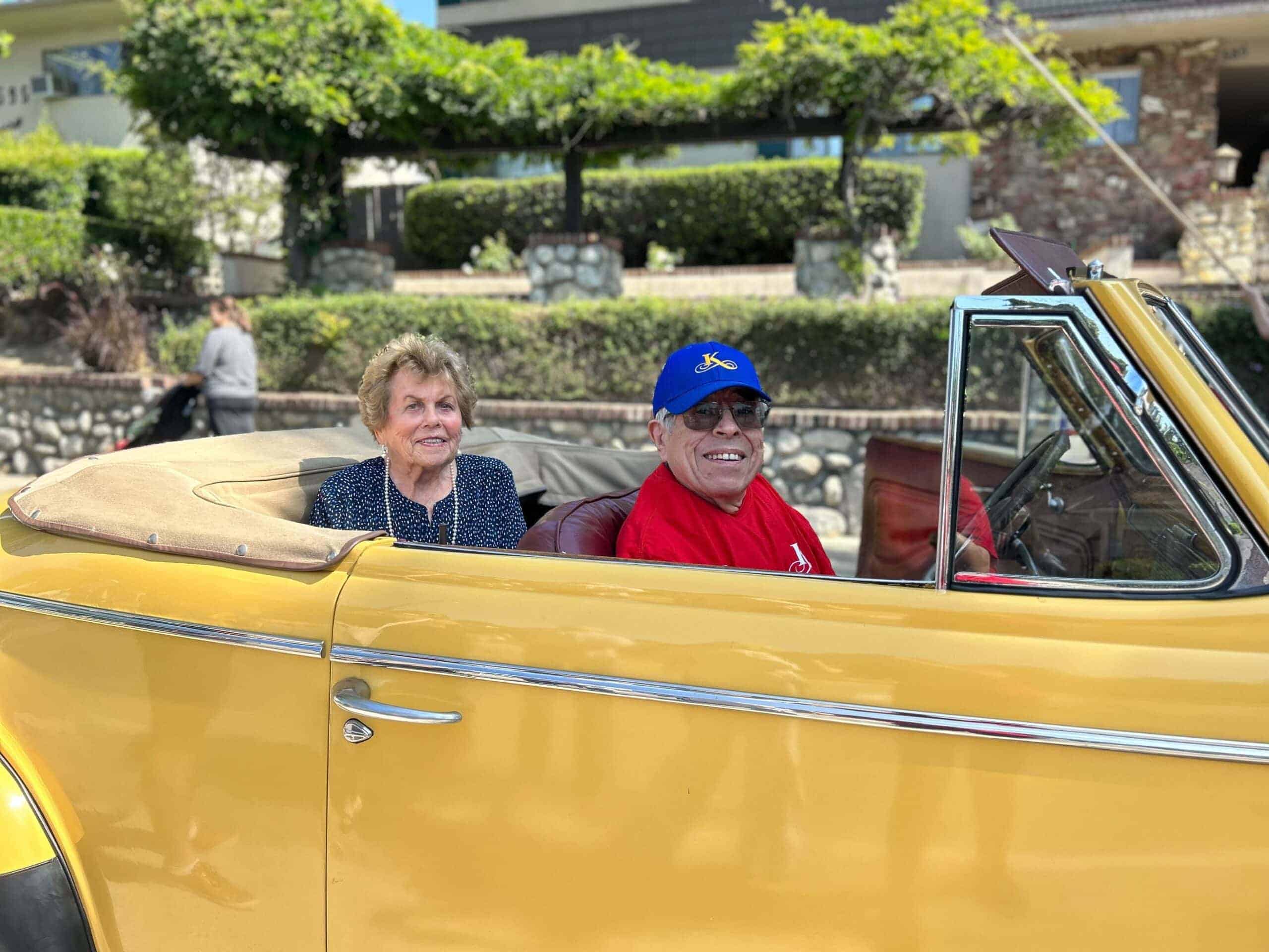 residents riding in car