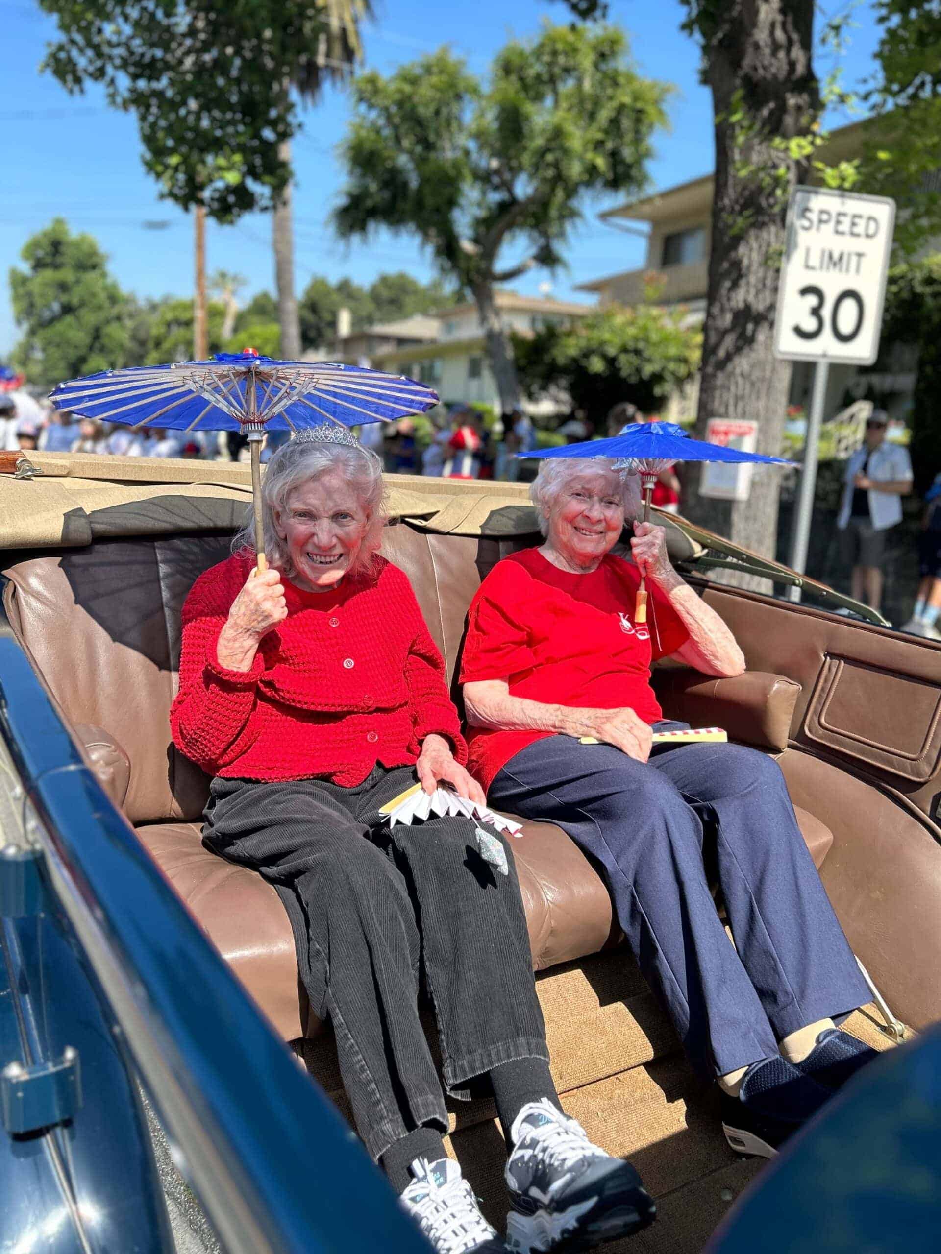 residents riding in car