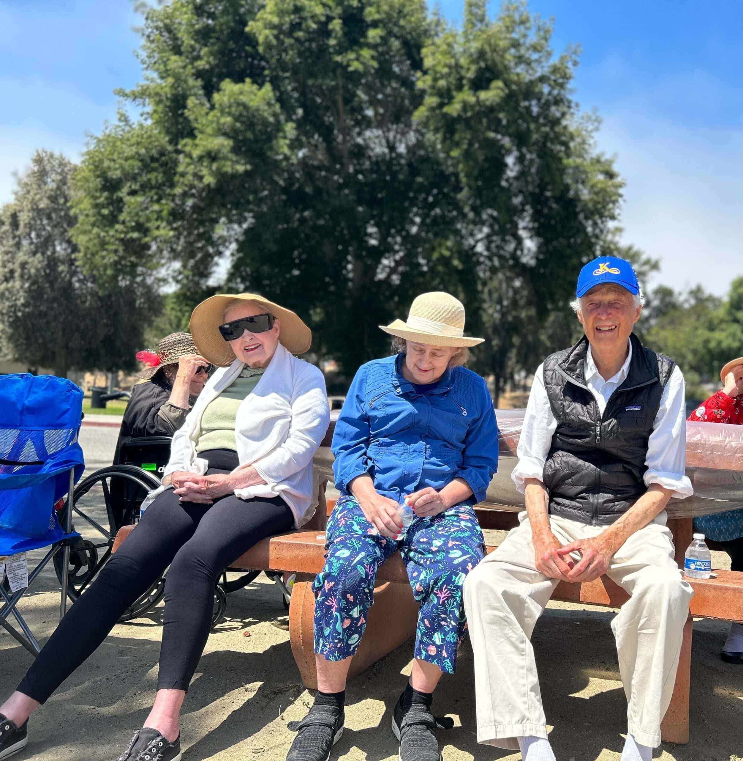 residents enjoying the sunshine during an outing