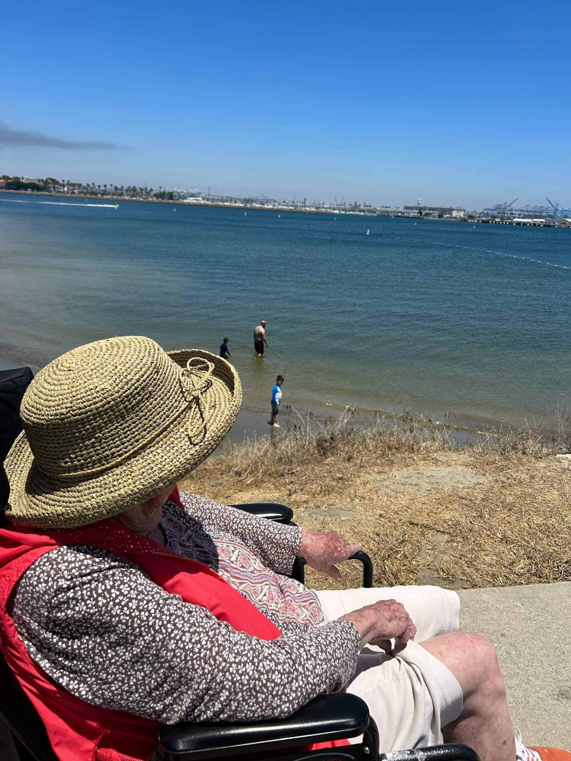 resident enjoying the view of the water