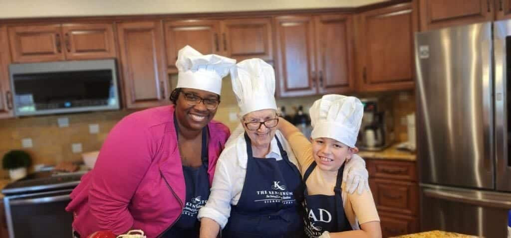 resident and team member baking