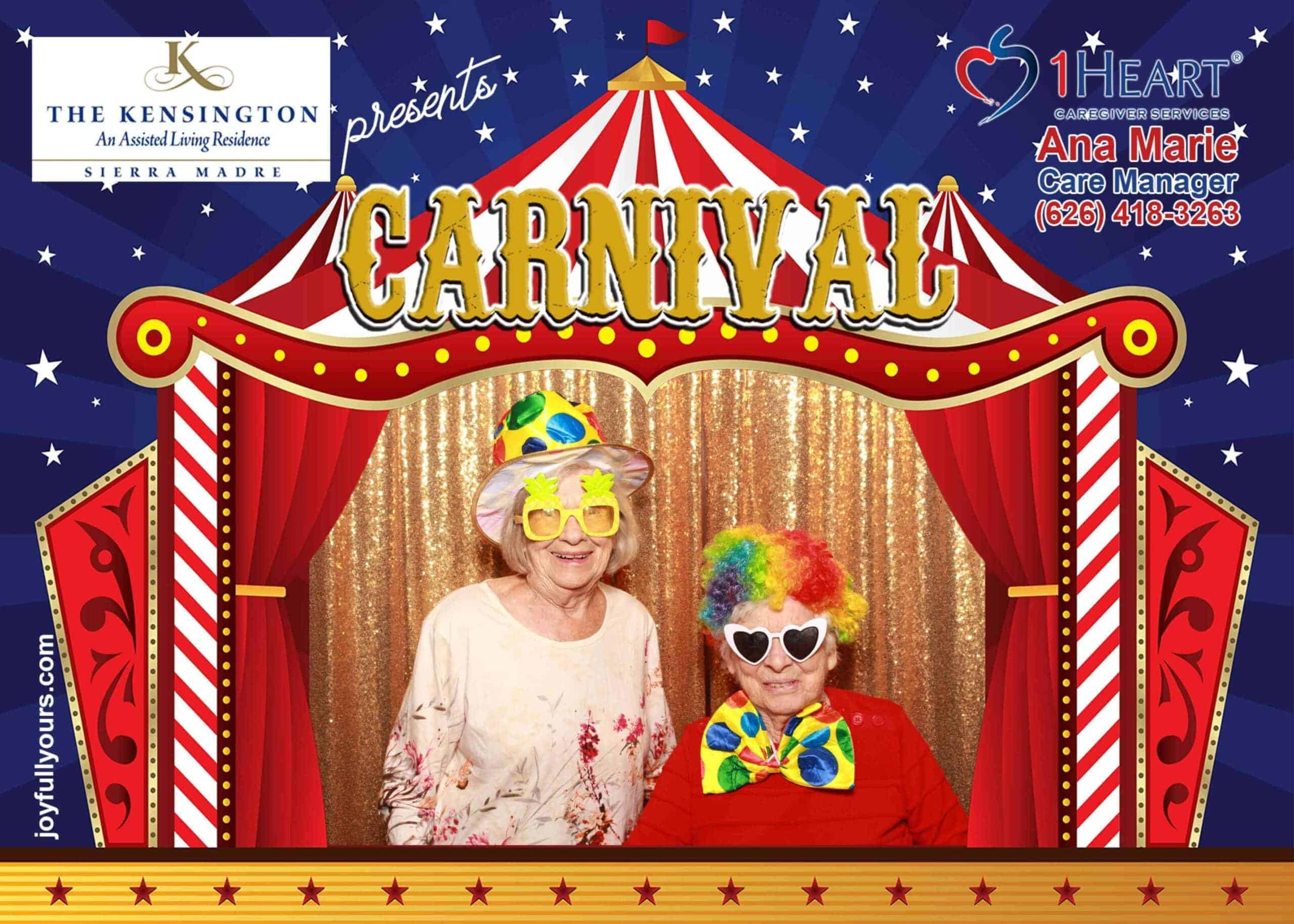 residents using photo booth at carnival event