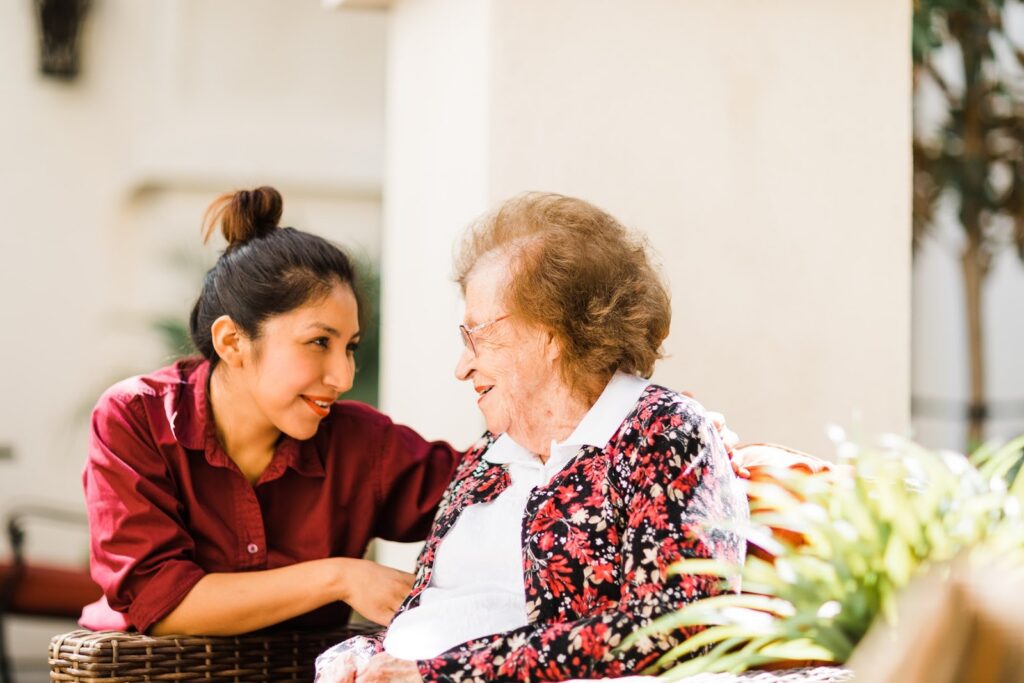 team member caring for a senior